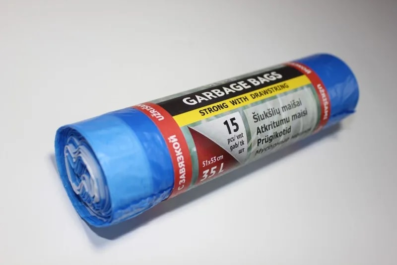 35L LDPE užrišamas maišas 15 vnt