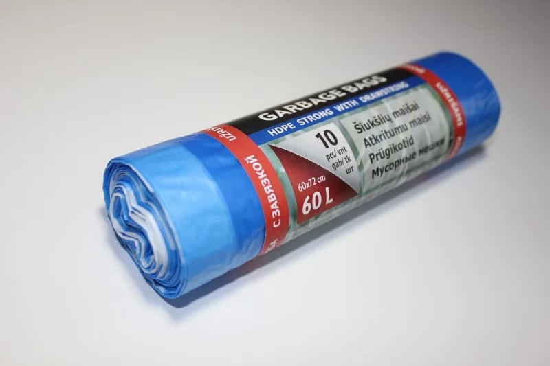 60L HDPE užrišamas maišas 10 vnt